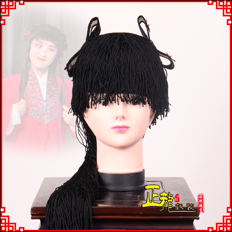 深圳童发哪吒头饰秦香莲儿女童子假发线帘娃娃头套