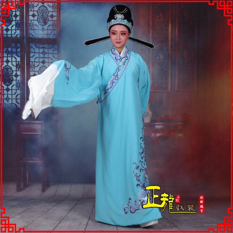 深圳梁祝才子唐伯虎黄梅戏古装褶子草波纹小生衣